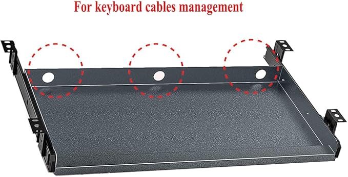 Keyboard Tray Under Desk Heavy-Duty Metal Slide-Out Platform Drawer Tray (Gray)