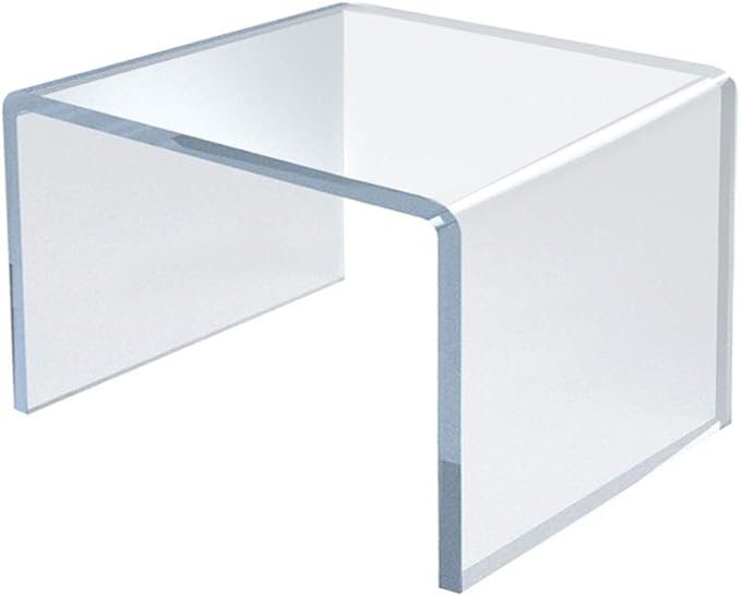 Azar Displays 515330 2" Square Acrylic Riser, clear (4 Pack)