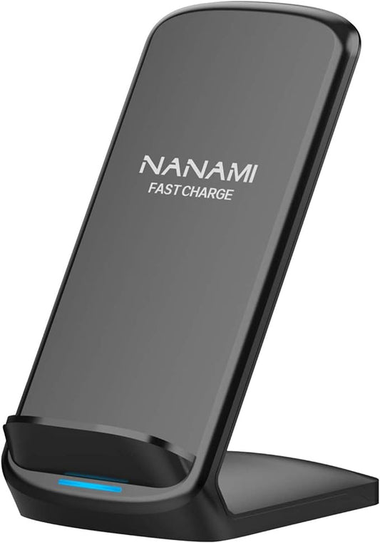 NANAMI Upgraded Fast Wireless Charger, Wireless Charging Stand Compatible with Samsung Galaxy S26/S26+/S25/S24/S23/S22/S21 & Phone Charger Dock for iPhone 17/17 Air/16/16 Plus/16 Pro/15/14/13/12