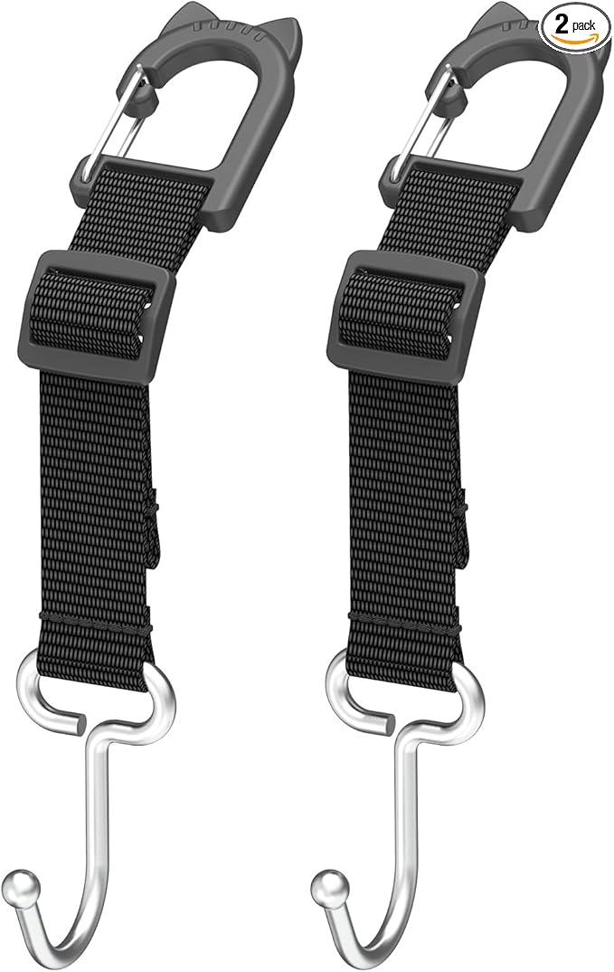 Car Headrest Hooks 2-Pack - Heavy Duty Metal Seat Hooks for Purses, Handbags & Grocery Bags - 100 LBS Load - Universal Car Accessory Organizer, Car Gifts