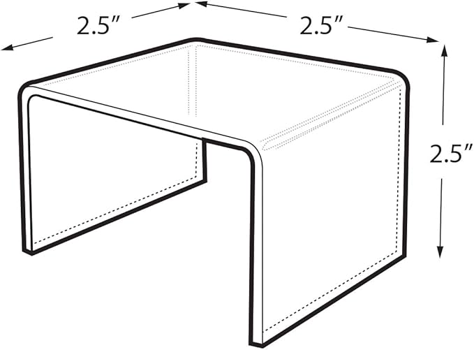 Azar Displays 515328 2.5" Square Acrylic Riser, Clear (4 Pack)