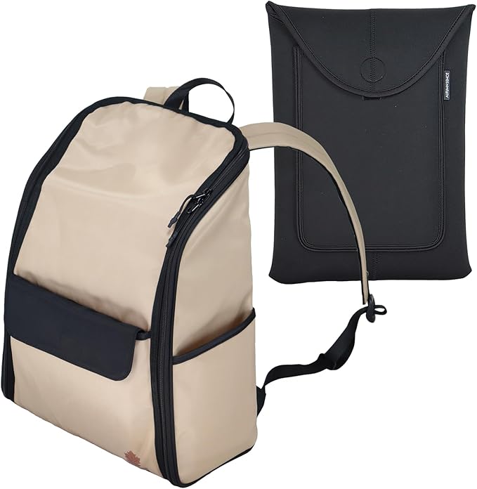 Travel Laptop Backpack Large Hanging Toiletry Organizer Water-Repellent Hygiene Bag (Khaki+)