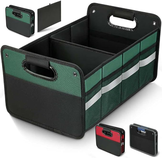 WINHUNT Car Trunk Organizer, Car Storage Organizer, Collapsible Multi Compartment for Car, Suv, Sedan, Truck, 100L, Extra Larger (Green, 50L)