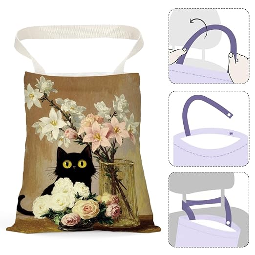 Black Cat Car Trash Bag, Car Trash Bag Hanging, Vintage Waterproof Cars Back Seat Hanging Organizer and Storage Trash Bags for Vehicle Travelling Camping