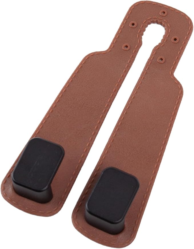Car Seat Headrest Hook Heavy Duty Double Hook Organizer for Storage Handbags Purses Shopping Bags Durable TPE Metal 6.30x3.15 Inches (Brown)