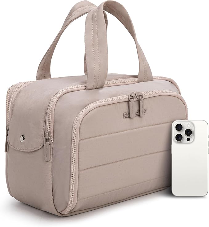 Montana West Travel Toiletry Bag for Women, Large Capacity Makeup Organizer, Lightweight Puffy Cosmetic Bag with Waterproof Lining, Front & Back Zipper Pockets, Travel Essentials Bag