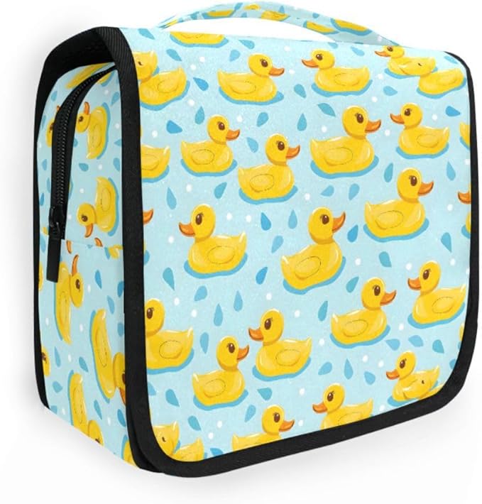 senya Hanging Travel Toiletry Bag Cute Kit Makeup Case Cosmetics Organizer for Men Women (Many Duck)