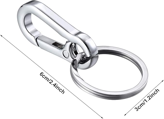 Mudder 4 Pack Metal Carabiner Clip Keychain Keyring Key Ring Chain Holder Organizer for Tile Key Finder Car Men and Women