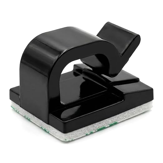 Adhesive Cable Clips 120 Pack, Black Cord Holder Clips for Outdoor Christmas Lights & Cable Management, Wire Organizer for Under Desk, Car, Wall, TV, Computer, Ethernet Cords