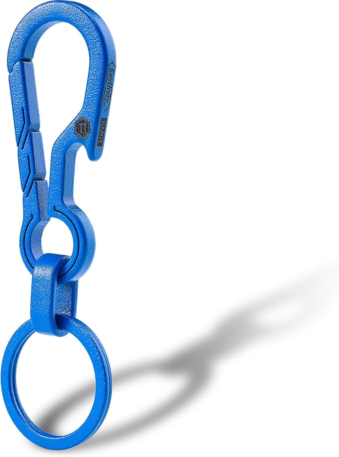 KeyUnity KM01 Titanium EDC Keychain Clip with Bottle Opener, Quick Release Carabiner Key Ring Holder for Men