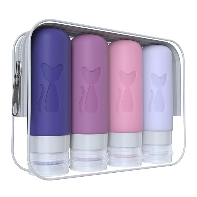 Zafit TSA Approved 3oz Leakproof Travel Bottles for Toiletries, Refillable Containers for Shampoo Conditioner Lotion Body Wash (Multicolored I)