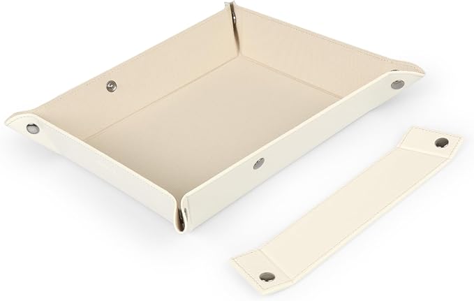 Londo Leather Tray Organizer - Practical Lightweight Water Resistant Computer Table Desk Storage Box for Wallets, Watches, Keys, Coins, Cell Phones and Office Equipment