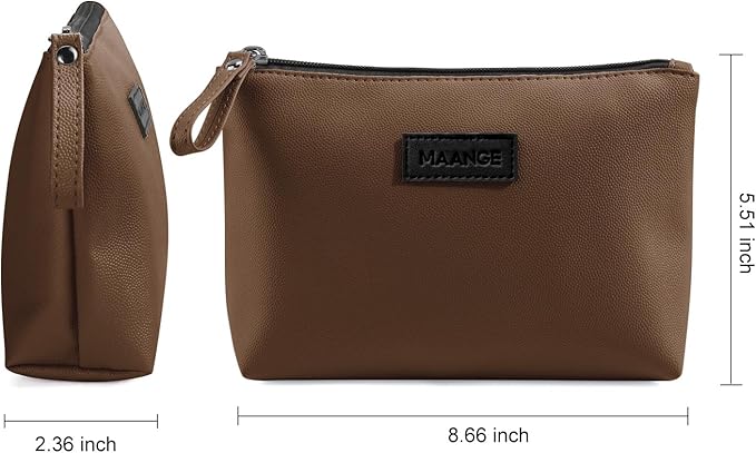 Cosmetic Bags for Women Small Makeup Bag for Purse Pu Leather Makeup Pouch Travel Makeup Bag with Zipper Make Up Bag for Travelling