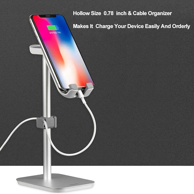 Upgraded Height Tablet/Phone Stand, Aluminum Alloy Holder Compatible with Kindle,e Book Reader Within 11 inch, Desktop Headphone Holder Cradle Dock(Black)