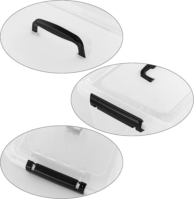 12 Quart Plastic Storage Latch Box, Latching Storage Bin with Handle,1 Pack