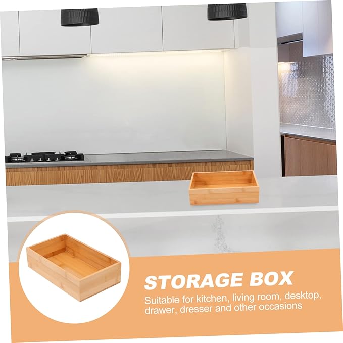 Ciieeo Natural Desktop Storage Box for Home Organization with Capacity Simple Design Decorative Bin for Living and Office Wood Material Safe for Family Use