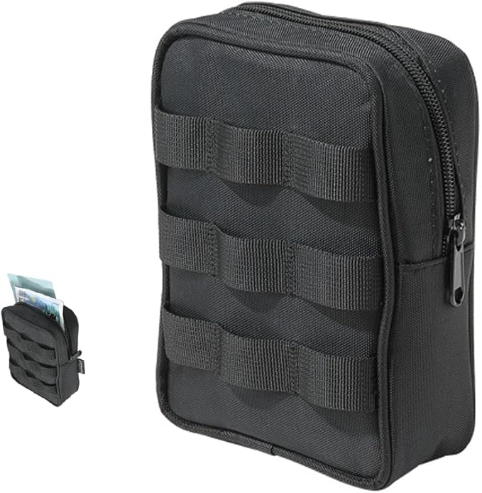 CAMPINGMOON Tactical MOLLE Pouch Compact EDC Organizer Bag Webbing Structured Utility Gear Pouch Belt Camping Hiking Outdoor