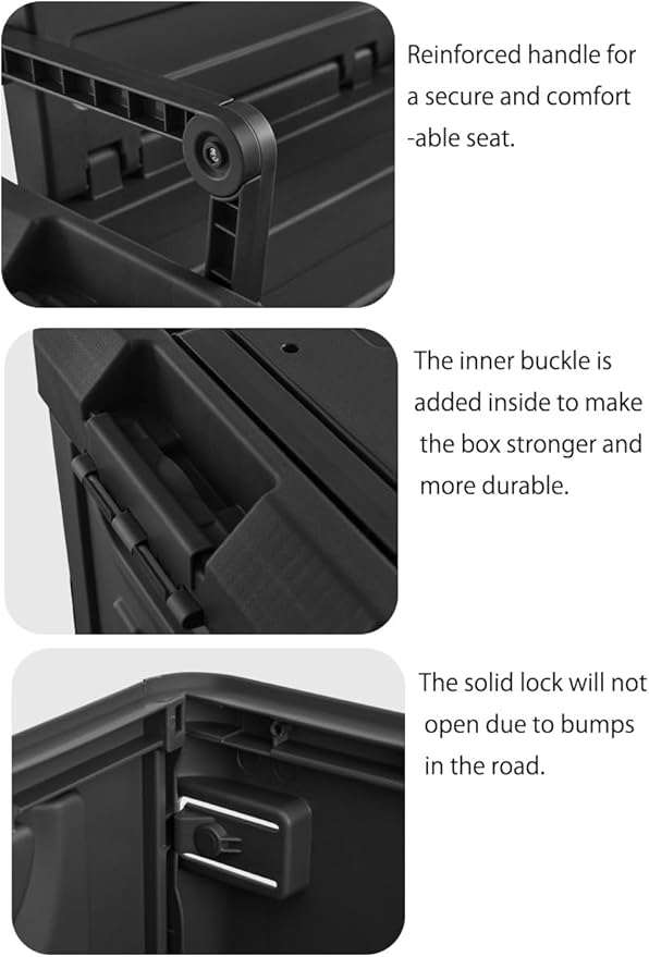 Plastic Foldable Trunk Organizer Waterproof Car Trunk Organizer with Lids Portable Collapsible Storage Bins Car Organizer and Storage SUV for Clothes Toy Books Snack and Grocery