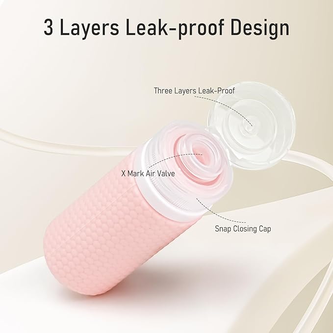 2 oz Travel Bottle Silicone Small Liquid Travel Containers 2 Pack Leak Proof TSA Approved Bottles On The Go Size Traveling Kit for Toiletries Shampoo Body Wash Skincare Lotion Women - Leather Pink