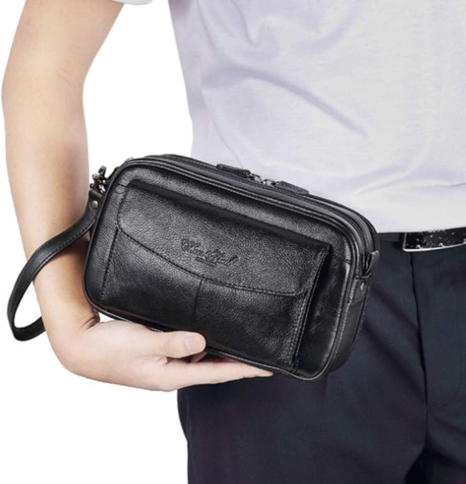 Hebetag Leather Clutch Purse Wallet for Men Organizer Holder Wrist Bag | Organizer, Holder