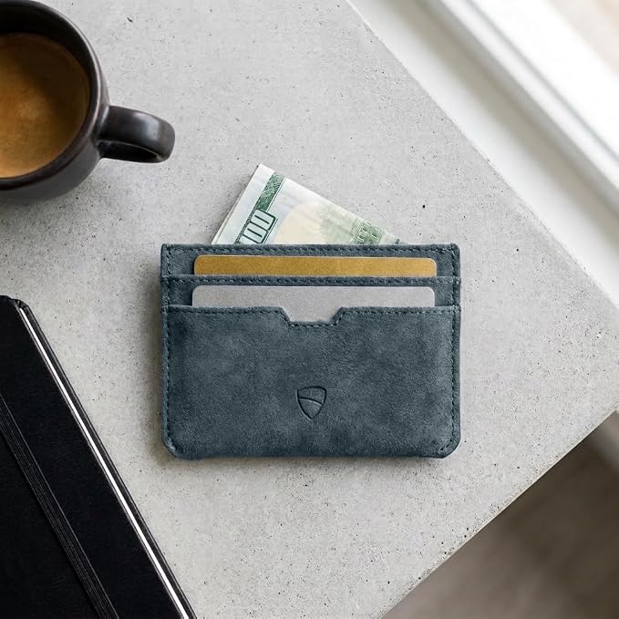 Vaultskin MOORGATE Slim Card Holder – Minimalist Leather Wallet with RFID Blocking, Front Pocket Credit Card Case for Men & Women