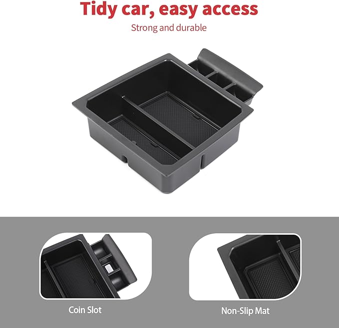 Linskip Center Console Organizer Tray with Non-Slip Mat Compatible with Chevy Colorado & GMC Canyon 2023 2025 2026+, Console Insert Storage Tray for Colorado & Canyon Interior Accessories
