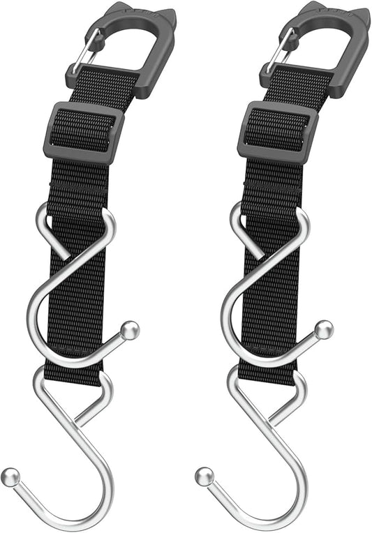 Purse Hook/Holder for Car, Car Seat Hooks for Headrest, Car Bag Hooks, Headrest Hooks for Car, 2 S-Shaped Heavy-Duty Metal Hooks, Safe and Anti Robbery, 2 Packs.