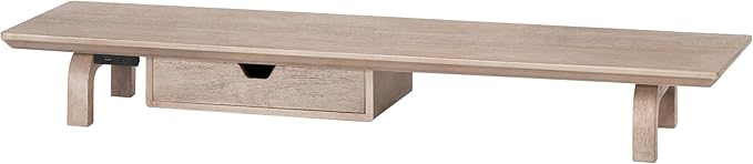 Anji Mountain Monitor Stand - Desktop Organizer & Laptop Riser, Ergonomic Monitor Riser, Space-Saving Monitor Stand for Desk, Durable Construction, Easy Assembly, Ideal for Home & Office,Biscotti