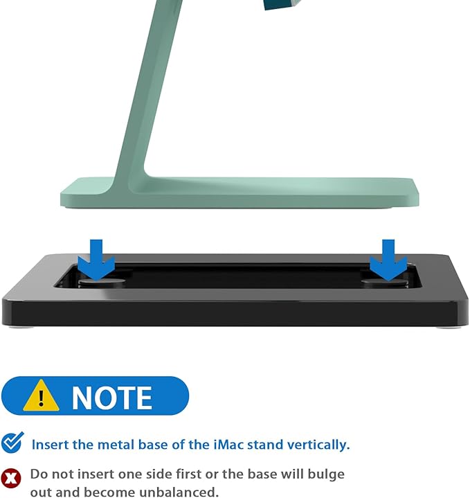 Acrylic Stand Base Widener for 24-inch iMac 2021-2024 M1/M3/M4 Chip - Stability Plate with Anti-Slip Design & Enhanced Support for iMac 24 inch (Black)