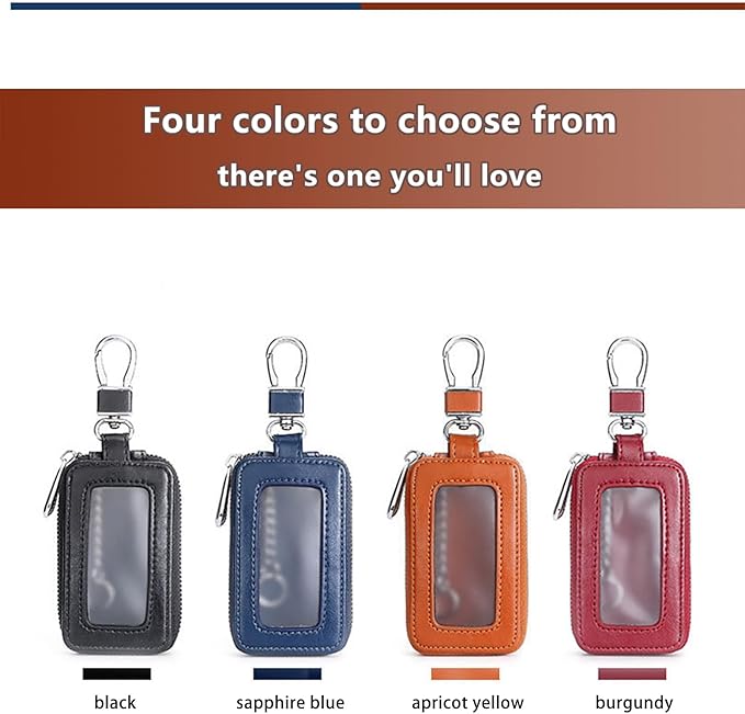 vvag Premium Car Key Fob Case Genuine Leather Car Smart Key fob Holder Car Remote Keychain Bag Universal