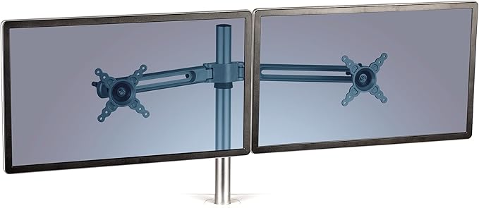 Fellowes 8042901 Lotus Adjustable Computer Monitor Stand for 2 Monitors with Dual Horizontal Monitor Arms, 26 Inch Monitor Capacity