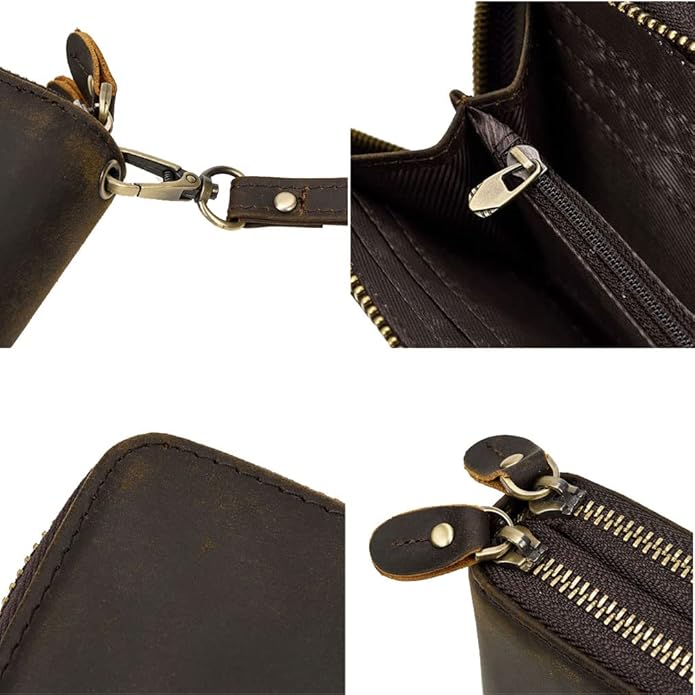 Hebetag Leather Clutch Purse Wallet for Men Organizer Holder Wrist Bag | Organizer, Holder