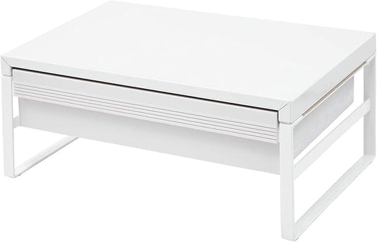 LIHIT LAB Desktop Stand with Drawer, 9.8 x 15.4 x 6.3 Inches, White (A7342-0)