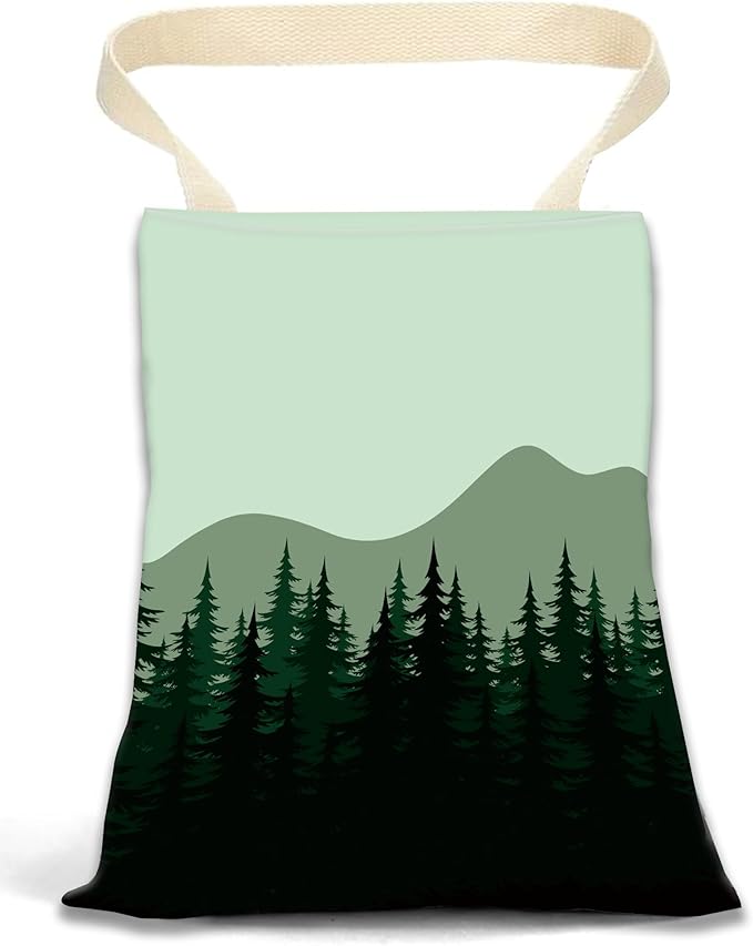 Car Garbage Can, Hanging Car Trash Can Bag for Vehicle, Travelling, Camping, Cute Car Back Seat Organizer, Dark Mountain