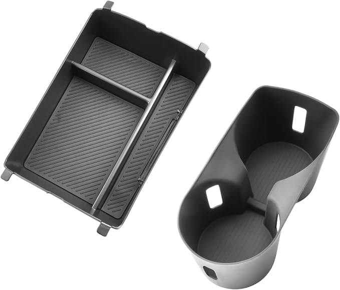 SHAOHAO 2 Pcs for 2026 Hyundai Palisade Center Console Organizer for 2026 Hyundai Palisade Calligraphy Accessories Console Tray & Cup Holder 2026 Palisade LX3 Armrest Insert Box (Only for 7-Seat)