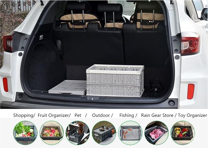 Car Trunk Callapsible Foldable Plastic Toy Fruit Vegetable Organizer Waterproof Kitchen Counter Organizer 31L