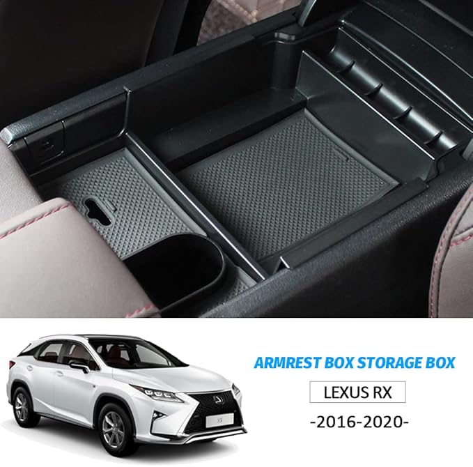 Compatible with Center Console Organizer Lexus 2016 2017 2018 2019 2020 2021 2022 RX RX200t RX350 RX400h RX450h Accessories Armrest Box Secondary Storage Box Insert Tray