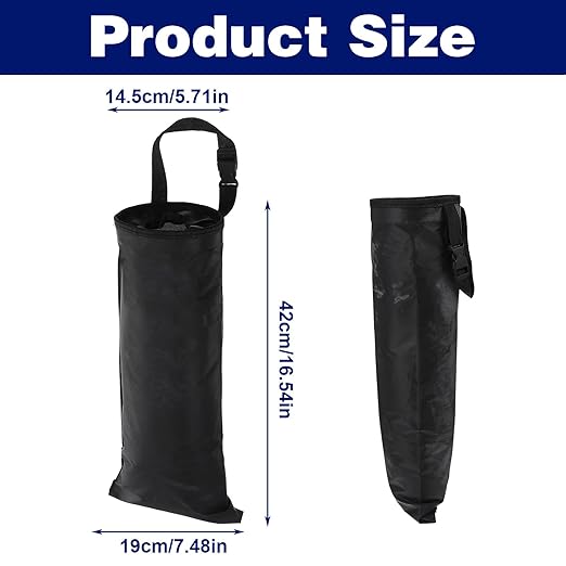 2 Pack Car Trash Bag Hanging Washable Back Seat Car Garbage Bag with Top Elastic Vent & Sticky Strap Bottom Opening, Garbage Can with Waterproof Oxford,Detachable Trash Can for Cars,Travelling,Outdoor