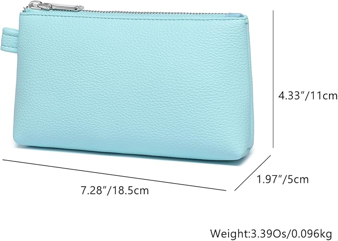 PU Leather Makeup Simple and Convenient Handbag Small Exquisite Storage Bag (PU/Clear Water Blue)