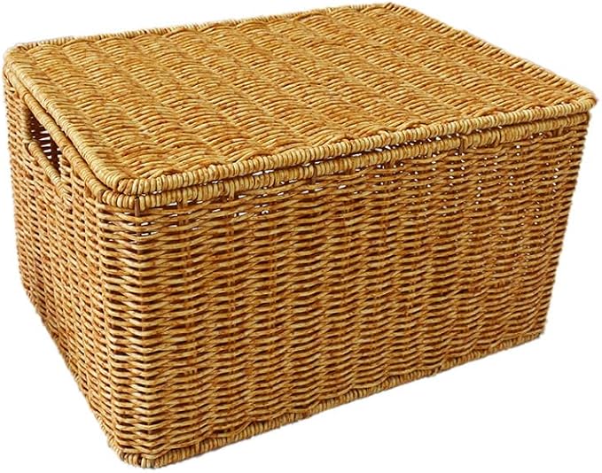 Handmade Cable Management Box, Dustproof and Durable Rattan Cable Organizer, 2 Open Slot Cable Hideaway Box, Under Desk Cable Organizer for TV Cables, Computer Cables, Router USB Hubs and Cord Straps.