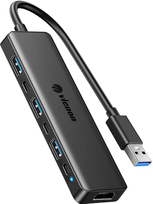 VIENON USB 3.0 to HDMI Adapter (7-in-1), USB 3.0 Hub with HDMI 1080P, USB Extender Docking Station for Monitor, PC, Laptop, Desktop Support Windows 7/8/10 & Mac OS