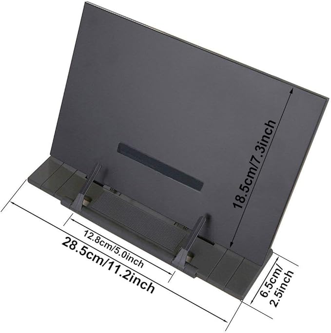 Adjustable Portable Steel Ipad Document Book Stand Frame Reading Desk Holder Office Accessories - Black
