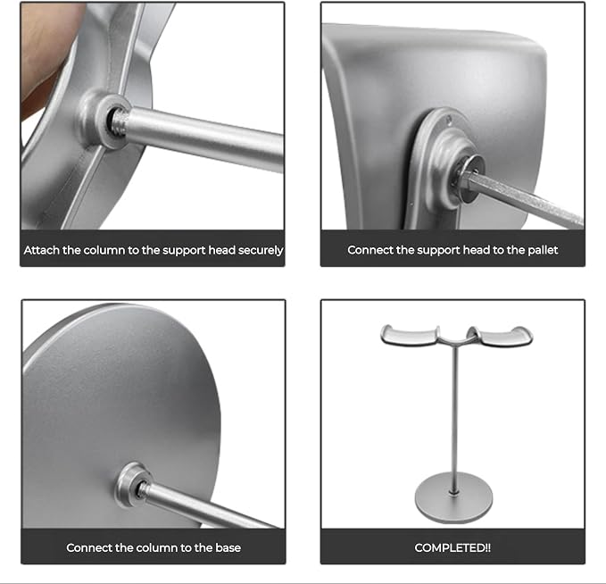 Headphone Stand Holder, Stable Portable Space,Saving Multi,Headphone Holder for Home, Office, Desktop, Gaming Setup (silver)