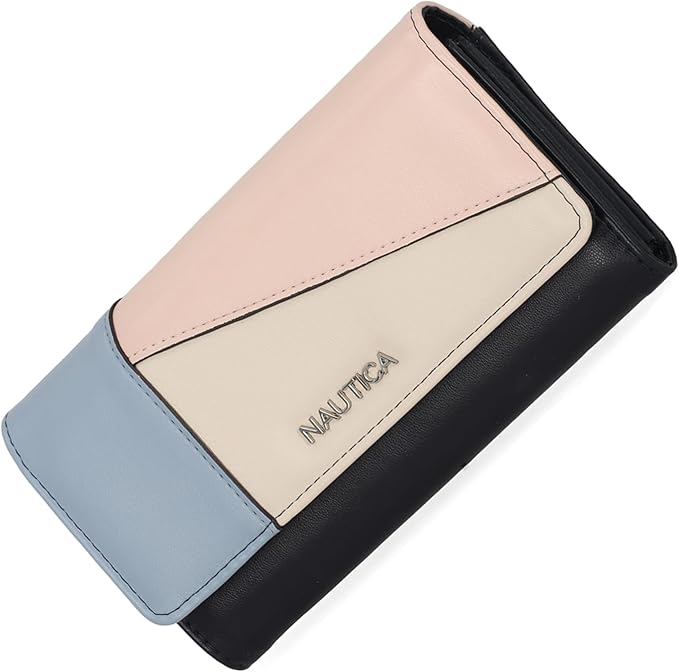 Nautica Money Manager RFID Slim and Small Wallet for Women - Credit Card Holder with Coin Purse and Zipper Wallet, Women's Clutch Organizer