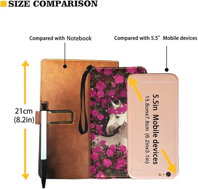 Bulopur Horse Rose Womens Wristlet Wallet Credit Card Holder Purse Credit Card Holder PU Leather Handbag Clutch Purse Customized Gifts for Women Girls Mom Ladies