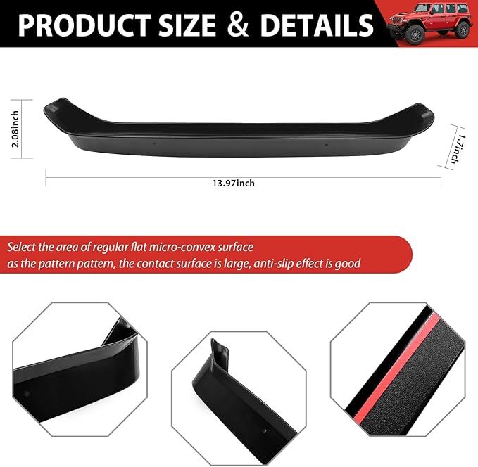 Grab Bar Tray Fit for 2018-2023 Jeep Wrangler JL JLU 4XE/Gladiator JT Storage Bin Handle Organizer Grab Handle Box Passenger Side Grabtray for Wrangler&Gladiator Accessories(18-23 Grab Bar Tray)
