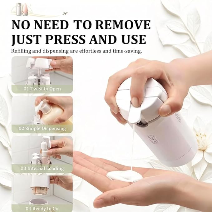 4 in 1 Travel Dispenser, Leak-Proof Travel Container, Portable Travel Showering Set, Capable of Holding Shampoo, Lotion, Hair Conditioner and Cream ((Color: Green))