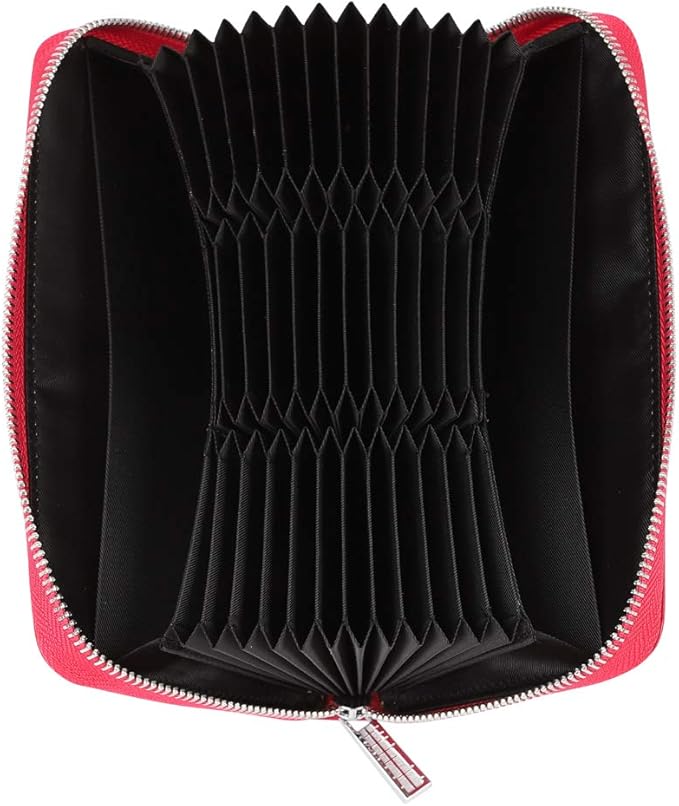 Women 36 Slots RFID Blocking Card Holder Large Long Leather Zipper Organizer Accordion Wallet