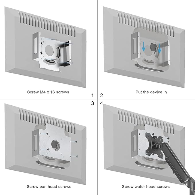 Mac mini Monitor Vesa Mount, IFCASE Aluminum Material Behind Monitor, Monitor Arm VESA Mount Holder for Mac mini 2010 to 2023 M2 Pro (Silver)