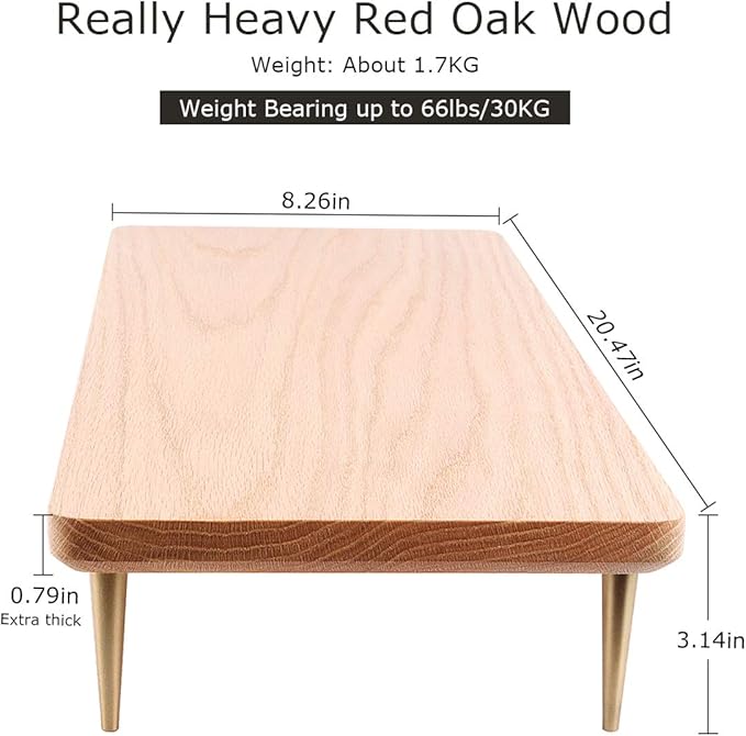 Monitor Stand Wood Riser with 4 USB Ports, Computer Monitor Stand with America Walnut Data Transfer Charging Hub -Compatible with Computer, Mac, PCs, Smartphone, 20.5*8.3in